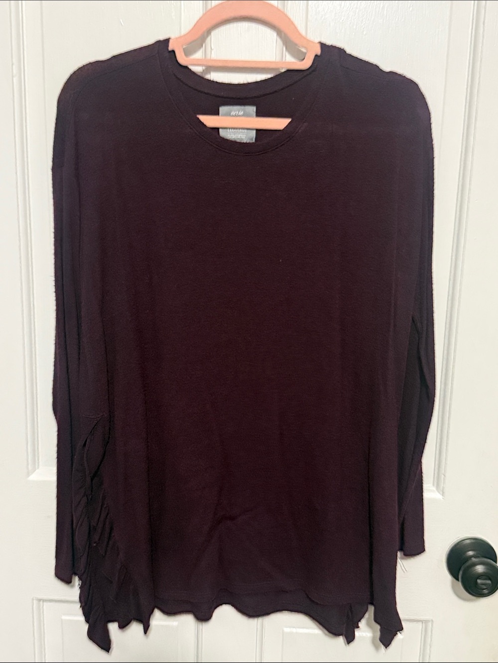 aerie Long-Sleeve Crewneck Top - Plum